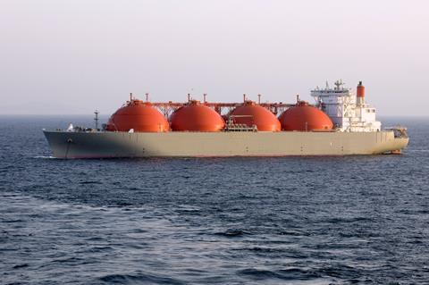 LNG tanker on the ocean